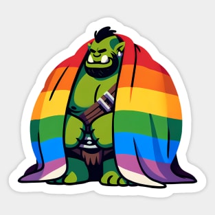 Comfy Womfy Pride Orc Husbando LGBTQ Rainbow Sticker